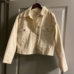 Gianni Bini Cream Cropped Jean Jacket